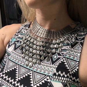 Bold silver necklace